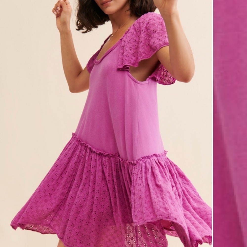 Free People Wanderlust Mini Dress in Medium Pink, size XS - Picture 2 of 9